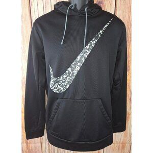 Nike Therma-Fit Mens Hoodie Black Medium "Camouflage Swoosh Logo"